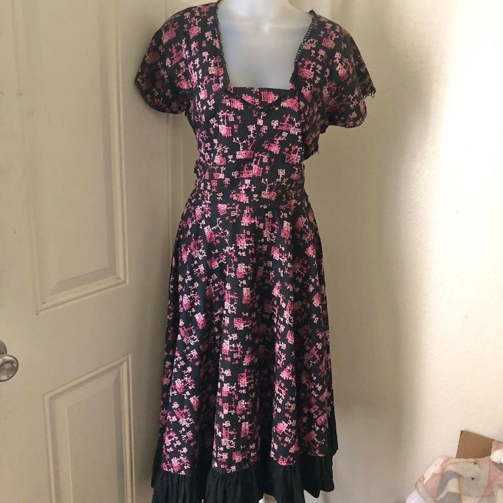American-vintage Women's Purple and Black Dress